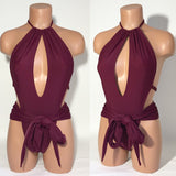 Women's One Piece Swimsuit Sexy tie wrap bathing suit MORE COLORS