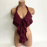 Long Ruffle Bathing Suit Top MORE COLORS