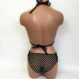 Women's One Piece Sexy Black Mesh Bathing Suit