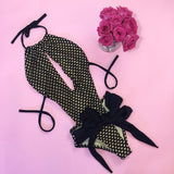 Women's One Piece Sexy Black Mesh Bathing Suit