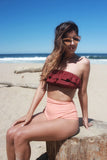 Women's Vintage High Waist Swimsuit, Retro Ruffle Bathing Suit