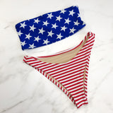 American flag high hip bikini