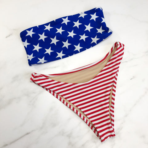 American flag high hip bikini